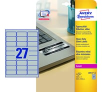 Самоклеящиеся этикетки Avery Zweckform серебристые полиэстер 63,5x29,6 мм 540 шт L6011-20