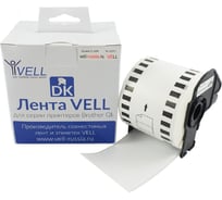 Лента Vell VL-B-DK 22251, белая, печать черным и красным цветом, (Brother DK22251) для 800/810W/820NW 377632