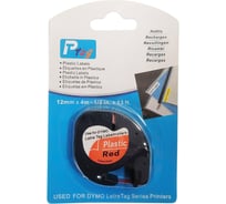 Лента Vell пластиковая VL-D-91203/S0721630/91223 (12 мм x 4 м, черный на красном) 328729