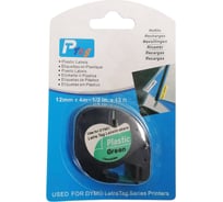 Лента Vell пластиковая VL-D-91204/S0721640/91224 (12 мм x 4 м, черный на зеленом) 328730