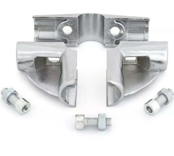 Угловой соединитель 4-х труб с 2-мя площадками для полок Palladium JF-27 CP СТ-00001062