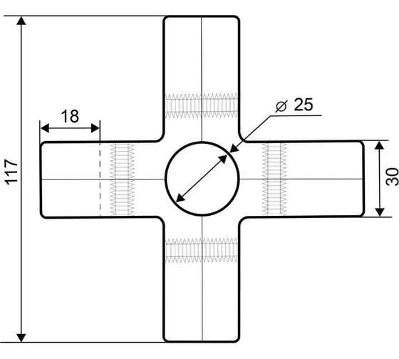 Соединитель 5-ти труб Palladium JF-25 CP СТ-00001060