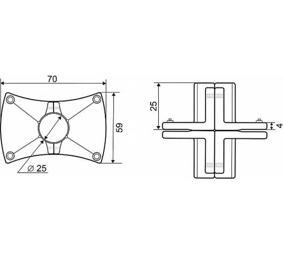 Держатель панели Palladium горизонтальный, двусторонний JF-31 CP СТ-00001066
