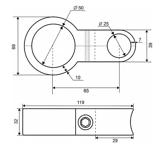 Крепеж-соединитель Palladium для труб 50/25 мм JF-38 СТ-00001073