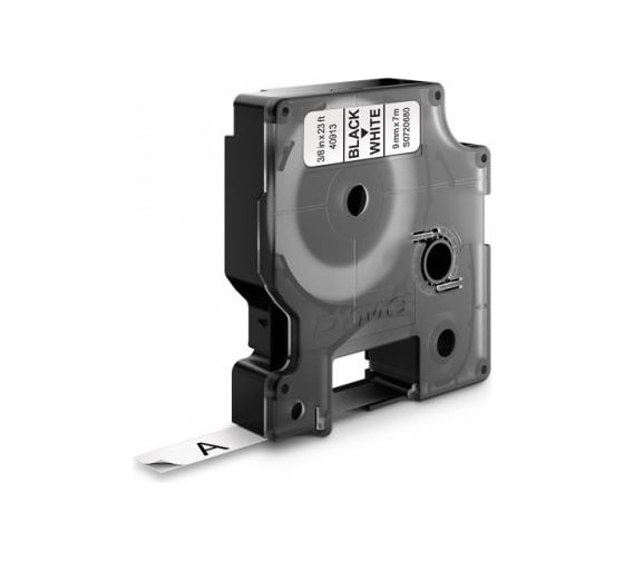 Картридж с лентой Dymo S0720680 9 мм, 7 м, пластик, черный на белой ленте DYMO40913