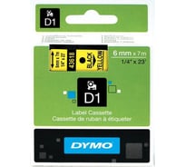 Картридж с лентой Dymo S0720790 6 мм, 7м, пластик, черный на желтой ленте DYMO43618