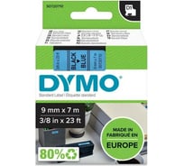 Картридж с лентой Dymo S0720710 9 мм, 7 м, пластик, черный на голубой ленте DYMO40916