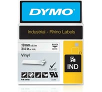 Картридж для маркировки с виниловой лентой Dymo S0718620 19 мм, 5.5 м, черный на белой ленте DYMO18445