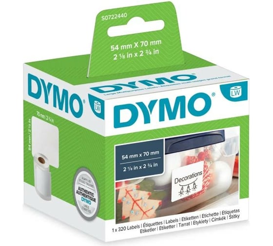 Большие многофункциональные этикетки Dymo S0722440 70x54, 320 штук в рулоне DYMO99015