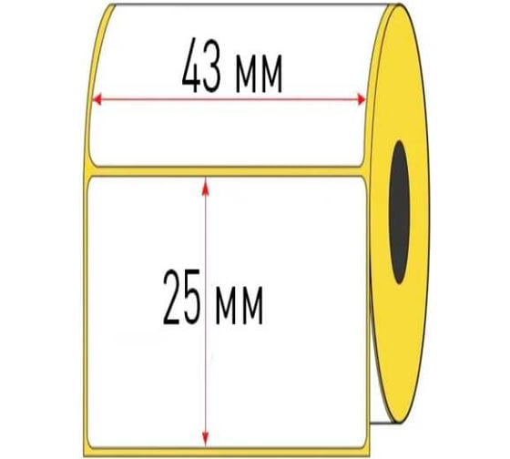 Этикетка PROTON 43x25 мм плг (1 ряд, 1000 шт., втулка 40 мм) 75 рулонов 22ART1602170636
