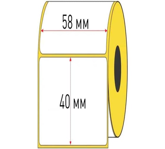 Этикетка PROTON 58x40 мм Эко (1 ряд, 700 шт., втулка 40 мм) 50 рулонов 22ART1602170843