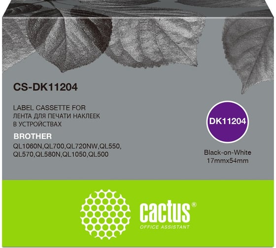 Ленточный картридж CACTUS CS-DK11204 DK-11204 черный, для Brother P-touch QL-500, QL-550, QL-700 1449627 1