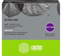 Ленточный картридж CACTUS CS-DK11209 DK-11209 черный, для Brother P-touch QL-500, QL-550, QL-700 1449620
