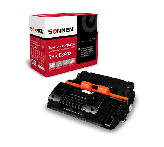 Лазерный картридж SONNEN SH-CE390X для HP LaserJet M602/M603/M4555, 362439