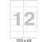 Этикетки самоклеящиеся 105х48 мм/12 шт. на листе А4 Комус 25л. 75193 1