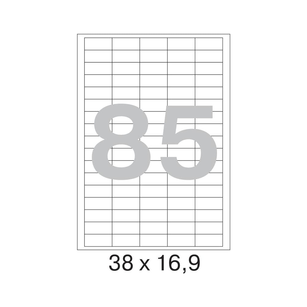 Самоклеящиеся этикетки ProMega label 38x16,9 мм, 85 шт. на листе, белые ...