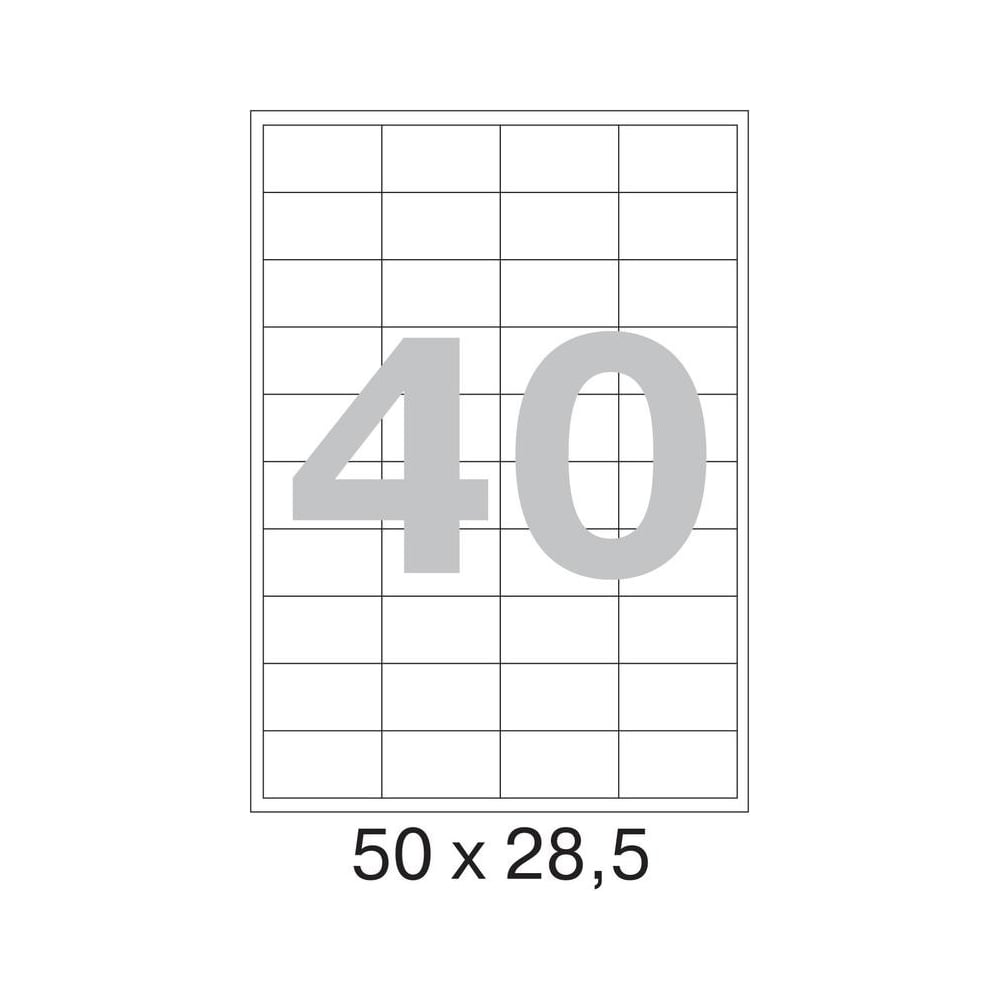 Самоклеящиеся этикетки ProMega label 50x28,5 мм, 40 шт. на листе, белые ...