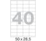 Этикетки самоклеящиеся Комус 50х28,5 мм / 40 шт. на листе А4 (25л 75212 1