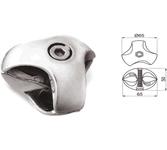 Тройное правое соединение Невский Крепеж Joker type 1 dx/r-2dx хром, 1 шт. 812603