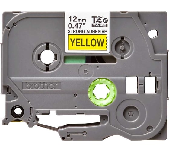 Лента для печати наклеек Brother TZe-S631 12 мм, чёрный на жёлтом фоне, 8 м TZES631