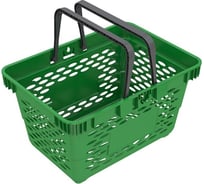 Покупательская корзина ООО Комус evr_classic пластик, с 2-мя ручками, 20 л, зеленый 1717036