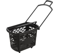 Покупательская корзина-тележка ООО Комус EVR_TECHNO пластик, с 2 пластиковыми ручками, 38 л, черный 1715107