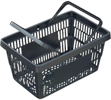 Покупательская корзина ООО Комус EVR_ROCK пластик усиленный, с 2 пластиковыми ручками, 20 л, черный 1715106