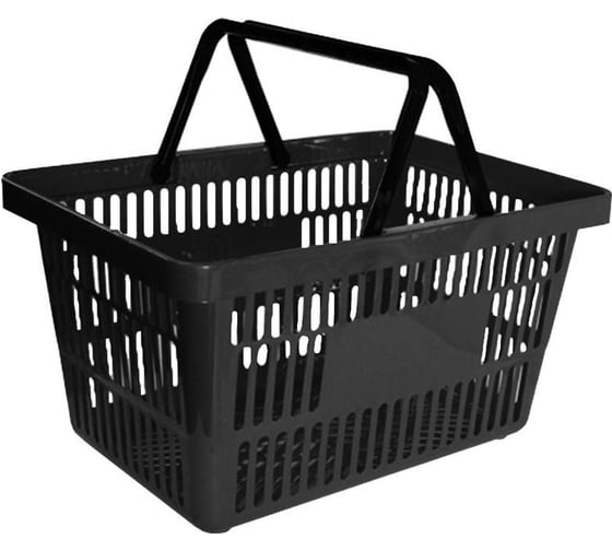 Покупательская корзина ООО Комус MDM_PL-722KRZ.722.5.BL черный, 2 ручки, 22 л, в упаковке 5 шт. 1615743 1