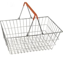 Покупательская корзина ООО Комус MDM_ ТО-1.1 цинк, красные ручки, в упаковке 5 шт. 827103