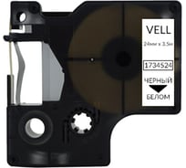 Лента Vell VL-D-S0773840/1734524 (нейлон, 24 мм x 3.5 м, черный на белом) 375049