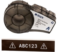 Лента 19.05мм/6.4м винил, белый на коричневом Brady M21-750-595-BR brd139737