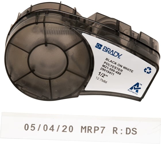 Лента 12.7мм/6.4м, полиэстер, черный на белом Brady M21-500-488 brd110935