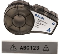 Лента 19.05мм/6.4м винил, черный на сером Brady M21-750-595-GY brd139740