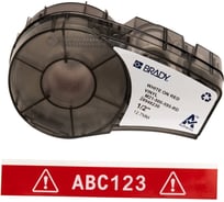 Лента 12.7мм/6.4м винил, белый на красном Brady M21-500-595-RD brd142795