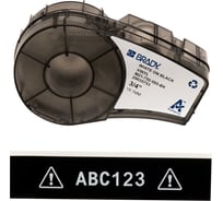 Лента 19.05мм/6.4м винил, белый на черном Brady M21-750-595-BK brd139743