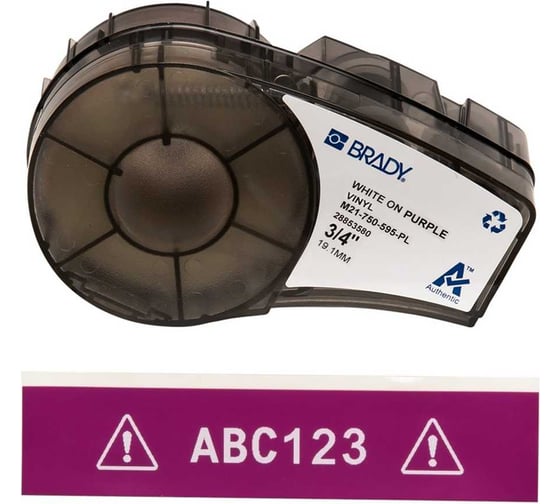Лента 19.05мм/6.4м винил, белый на фиолетовом Brady M21-750-595-PL brd139734