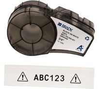 Лента 19.05мм/6.4м винил, черный на белом Brady M21-750-595-WT brd142797