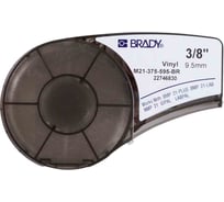 Лента 9.53мм/6.4м винил, белый на коричневом Brady M21-375-595-BR brd139735