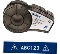 Лента 19.05мм/6.4м винил, белый на синем Brady M21-750-595-BL brd142794