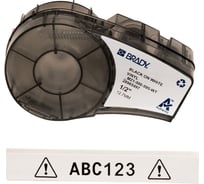 Лента 12.7мм/6.4м винил, черный на белом Brady M21-500-595-WT brd142807