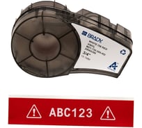 Лента 19.05мм/6.4м винил, белый на красном Brady M21-750-595-RD brd142801