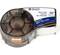 Лента 19.05мм/6.4м винил, белый на красном Brady M21-750-595-RD brd142801
