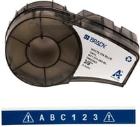Лента 9.53мм/6.4м винил, белый на синем Brady M21-375-595-BL brd142806