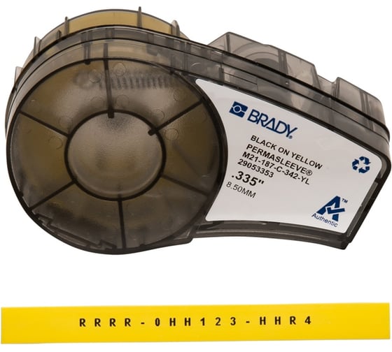 Термоусадочная трубка 8.50мм/2.10м, черный на желтом BRADY M21-187-C-342-YL brd139751