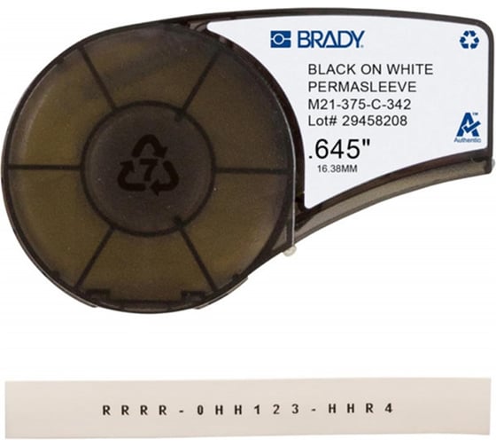 Термоусадочная трубка 16.4 мм/2.10 м, черный на белом BRADY M21-375-C-342 brd110926
