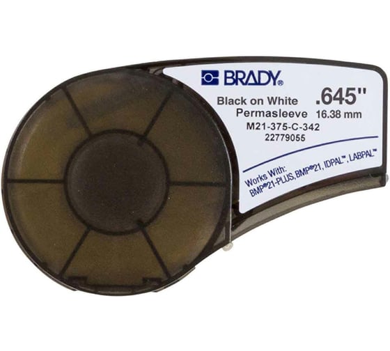 Трубка термоусадочная 16.4мм/2.10м, черный на белом Brady M21-375-C-342 brd110926 1