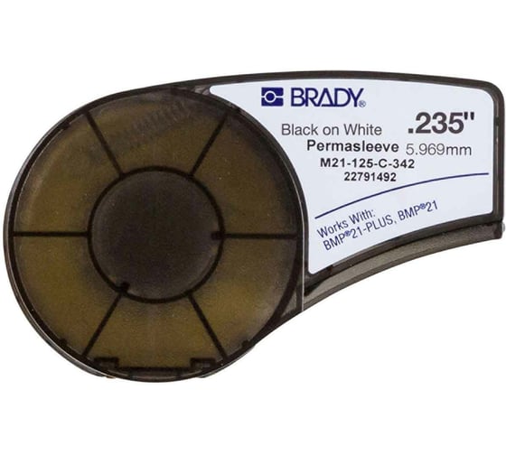 Трубка термоусадочная  6 мм/2.10м, черный на белом Brady M21-125-C-342 brd110923 1