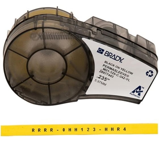 Термоусадочная трубка 6.00мм/2.10м, черный на желтом BRADY M21-125-C-342 -YL brd139750
