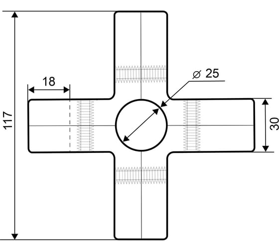 Соединитель 5-ти труб Palladium JF-25 BH CP 115823