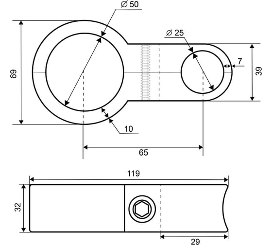Крепеж-соединитель Palladium для труб 50/25 мм JF-38 BH 115835